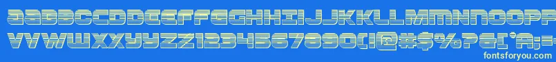 Ozdachrome Font – Yellow Fonts on Blue Background