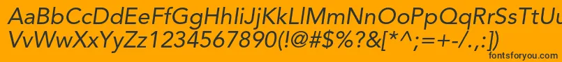 AvenirltstdOblique Font – Black Fonts on Orange Background