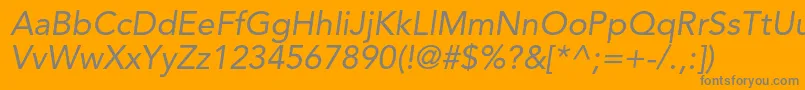 AvenirltstdOblique Font – Gray Fonts on Orange Background