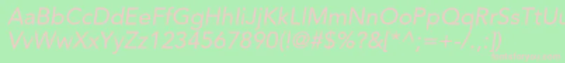 AvenirltstdOblique Font – Pink Fonts on Green Background