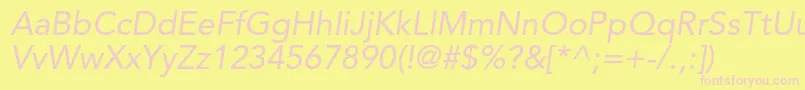 AvenirltstdOblique Font – Pink Fonts on Yellow Background