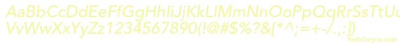 AvenirltstdOblique Font – Yellow Fonts on White Background