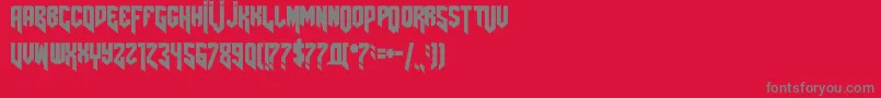 フォントAmazdoomright – 赤い背景に灰色の文字