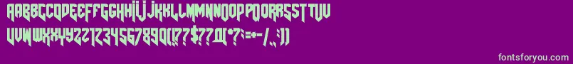 Amazdoomright-fontti – vihreät fontit violetilla taustalla