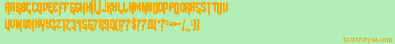 Amazdoomright Font – Orange Fonts on Green Background