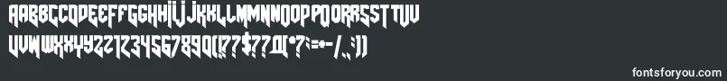 Amazdoomright-fontti – valkoiset fontit mustalla taustalla
