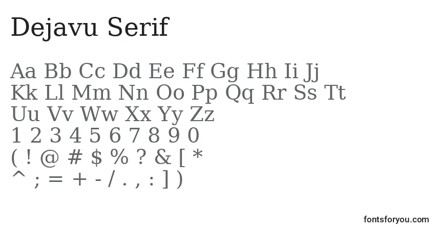 Czcionka Dejavu Serif – alfabet, cyfry, specjalne znaki