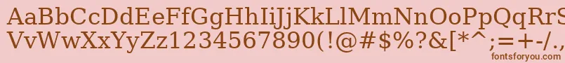 Dejavu Serif Font – Brown Fonts on Pink Background