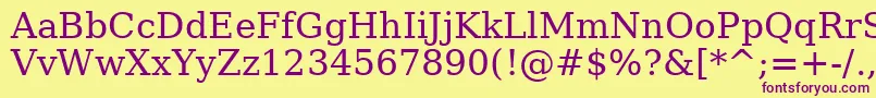 Dejavu Serif Font – Purple Fonts on Yellow Background