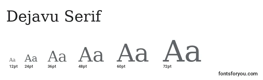Tamanhos de fonte Dejavu Serif