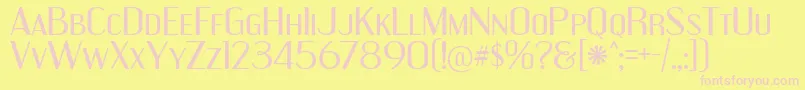 EngebrechtreEx-fontti – vaaleanpunaiset fontit keltaisella taustalla