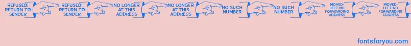GonePostalJl Font – Blue Fonts on Pink Background