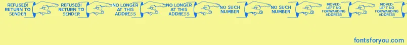 Шрифт GonePostalJl – синие шрифты на жёлтом фоне