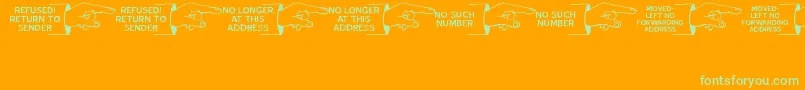 GonePostalJl Font – Green Fonts on Orange Background