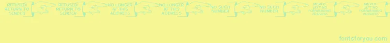 Шрифт GonePostalJl – зелёные шрифты на жёлтом фоне