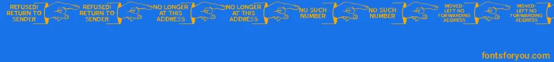 GonePostalJl Font – Orange Fonts on Blue Background
