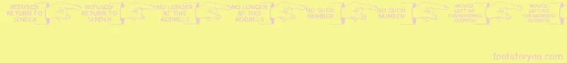GonePostalJl Font – Pink Fonts on Yellow Background