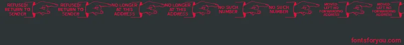 Шрифт GonePostalJl – красные шрифты на чёрном фоне