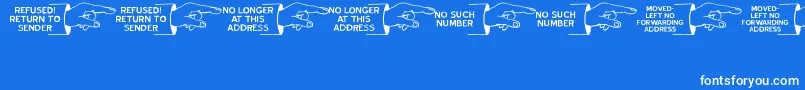 Lisätietoja GonePostalJl-fontista GonePostalJl-fontti – valkoiset fontit sinisellä taustalla