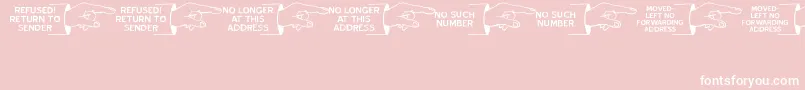 Lisätietoja GonePostalJl-fontista GonePostalJl-fontti – valkoiset fontit vaaleanpunaisella taustalla