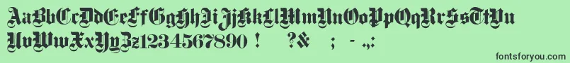 DampfplatzSolidBlack-Schriftart – Schwarze Schriften auf grünem Hintergrund