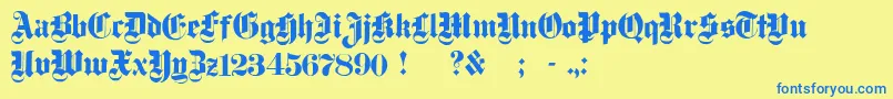 Шрифт DampfplatzSolidBlack – синие шрифты на жёлтом фоне