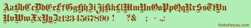 Шрифт DampfplatzSolidBlack – коричневые шрифты на зелёном фоне