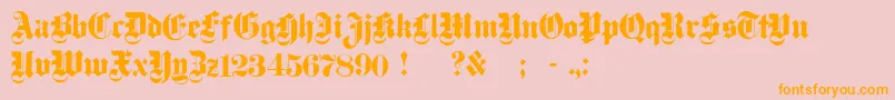 DampfplatzSolidBlack-fontti – oranssit fontit vaaleanpunaisella taustalla