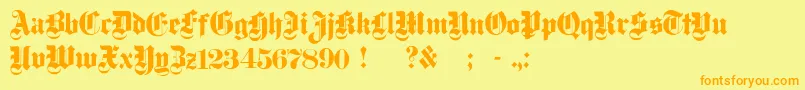 Шрифт DampfplatzSolidBlack – оранжевые шрифты на жёлтом фоне