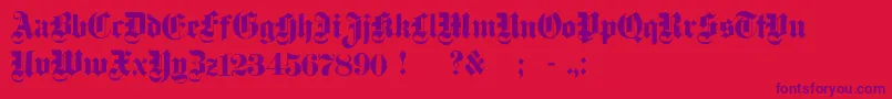 Czcionka DampfplatzSolidBlack – fioletowe czcionki na czerwonym tle