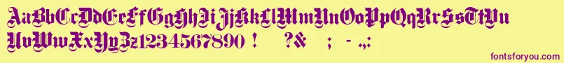 DampfplatzSolidBlack Font – Purple Fonts on Yellow Background