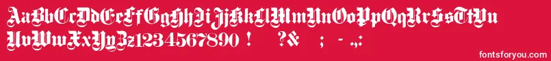 DampfplatzSolidBlack-Schriftart – Weiße Schriften auf rotem Hintergrund