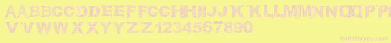 CircuitMage-fontti – vaaleanpunaiset fontit keltaisella taustalla