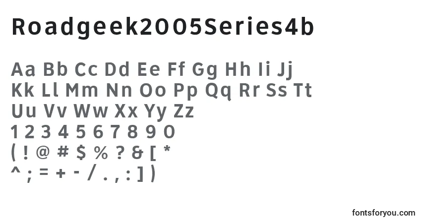 Roadgeek2005Series4bフォント–アルファベット、数字、特殊文字