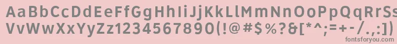 Roadgeek2005Series4b-fontti – harmaat kirjasimet vaaleanpunaisella taustalla