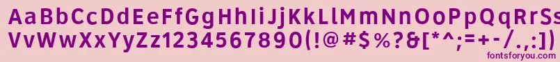 Roadgeek2005Series4b-fontti – violetit fontit vaaleanpunaisella taustalla