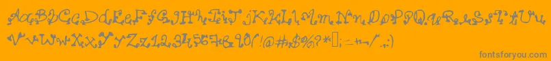 フォントHardwork – オレンジの背景に灰色の文字