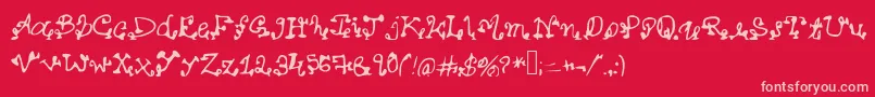 Hardwork Font – Pink Fonts on Red Background