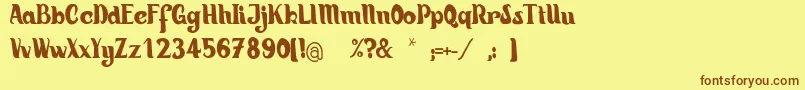 HiatusRegular Font – Brown Fonts on Yellow Background