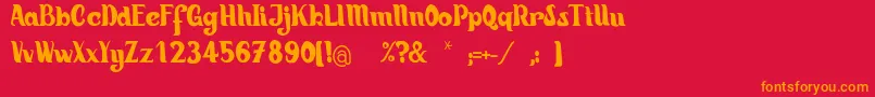 HiatusRegular Font – Orange Fonts on Red Background