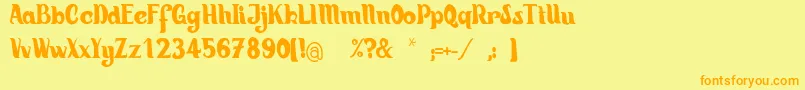 HiatusRegular Font – Orange Fonts on Yellow Background