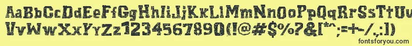 CordelEncarnado Font – Black Fonts on Yellow Background