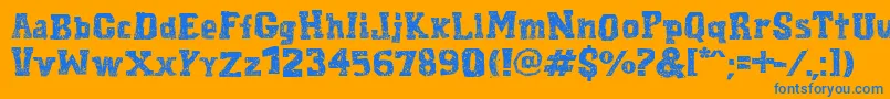 fuente CordelEncarnado – Fuentes Azules Sobre Fondo Naranja
