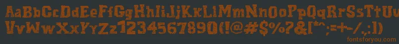 CordelEncarnado-Schriftart – Braune Schriften auf schwarzem Hintergrund