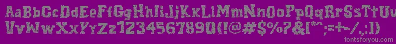 CordelEncarnado-fontti – harmaat kirjasimet violetilla taustalla