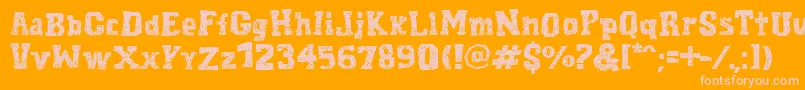 CordelEncarnado Font – Pink Fonts on Orange Background