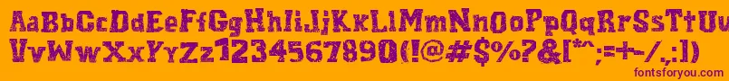 CordelEncarnado Font – Purple Fonts on Orange Background