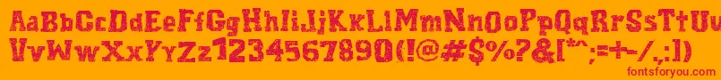 CordelEncarnado Font – Red Fonts on Orange Background