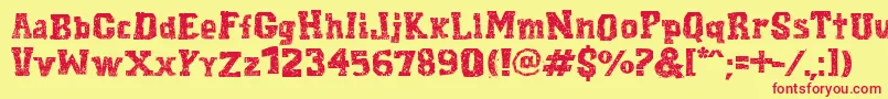 CordelEncarnado Font – Red Fonts on Yellow Background