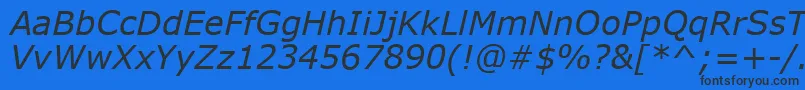 VerdanaKoi8Italic Font – Black Fonts on Blue Background